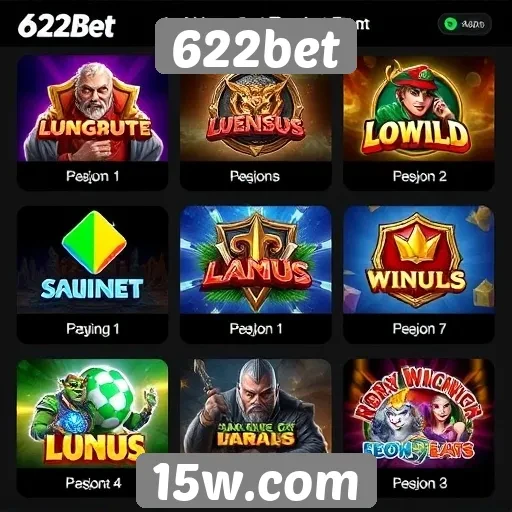 Comparativo de jogos disponíveis na 622bet